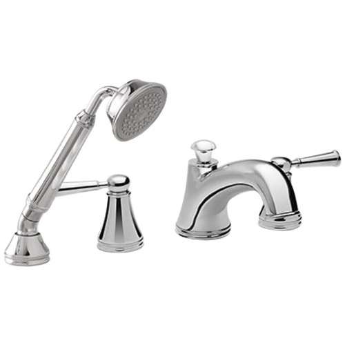Vivian Deck-Mounted Bathtub Faucet Trim Kit With Handheld Shower And Lever Handles
