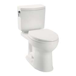 1 GPF Two Piece Elongated Toilet with SanaGloss Ceramic Glaze - Seat Not Included in Colonial White
