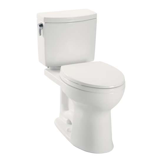 1 GPF Two Piece Elongated Toilet with SanaGloss Ceramic Glaze - Seat Not Included in Colonial White