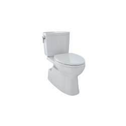 1.0 GPF Two-Piece Elongated Toilet with Single Flush in Colonial White