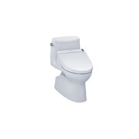 Carlyle II MW6142044CEFG#01 1.28 GPF One-Piece Elongated Bowl with Single Flush and Washlet+ C200 Washlet in Cotton