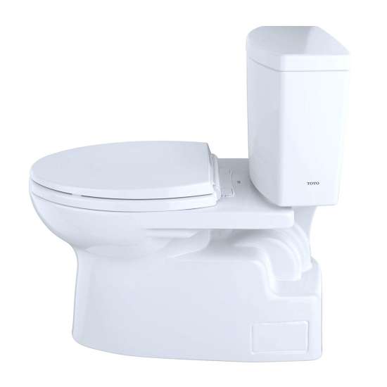 1.0 GPF Two-Piece Elongated Toilet with Single Flush and Right Hand Trip Lever in Cotton