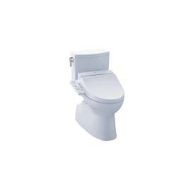 1.0 GPF Two-Piece Elongated Toilet with Single Flush and Washlet+ C100 Washlet in Cotton