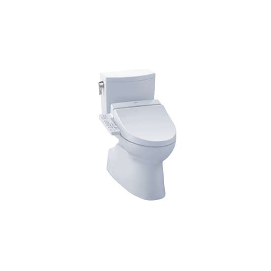 1.0 GPF Two-Piece Elongated Toilet with Single Flush and Washlet+ C100 Washlet in Cotton
