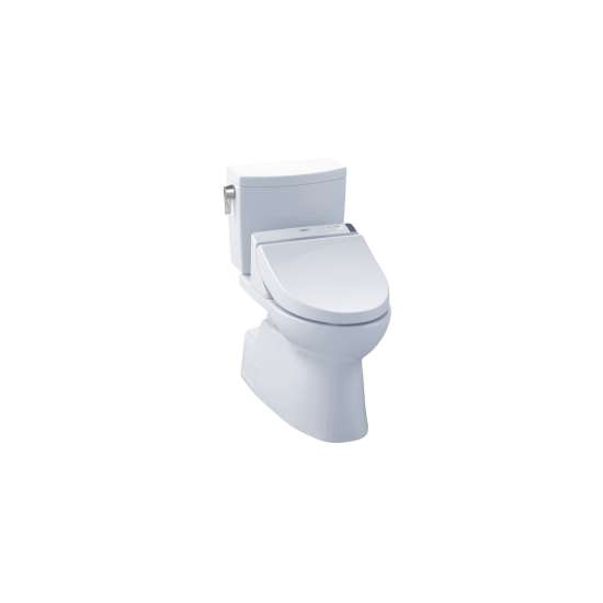 1.0 GPF Two-Piece Elongated Toilet with Single Flush and Washlet+ C200 Washlet in Cotton