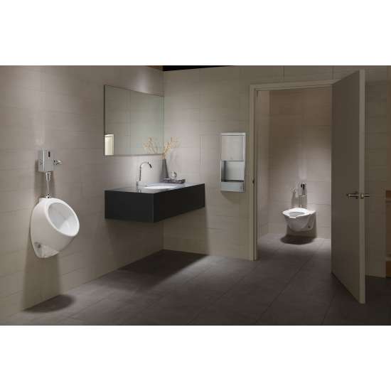 1.0 GPF Commercial Flushometer Ultra-High Efficiency Elongated Toilet Bowl with CeFiONtect Glaze and Back Spud in Cotton