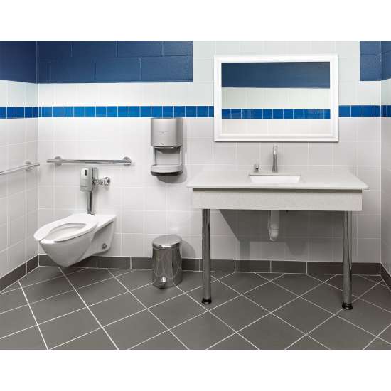 1.0 GPF Commercial Flushometer Ultra-High Efficiency Elongated Toilet Bowl with CeFiONtect Glaze and Back Spud in Cotton