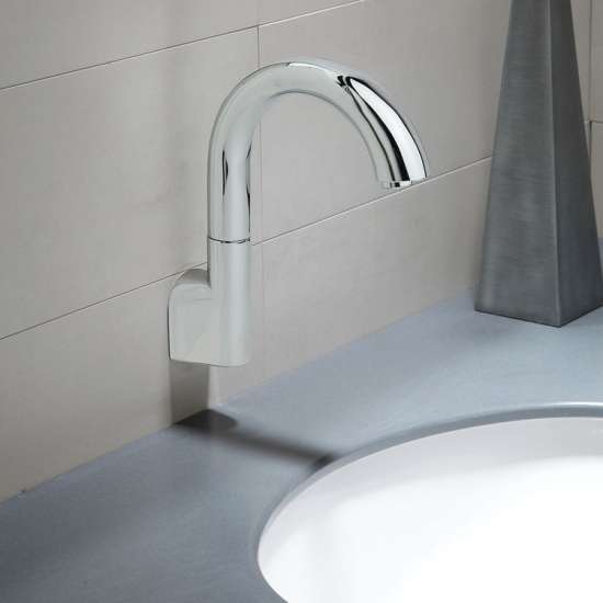 0.35 GPM Wall-Mount EcoPower Faucet with Mixing Valve in Polished Chrome
