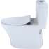 1.0 and 0.8 GPF Dual Flush One-Piece Elongated Chair Height Toilet in Cotton