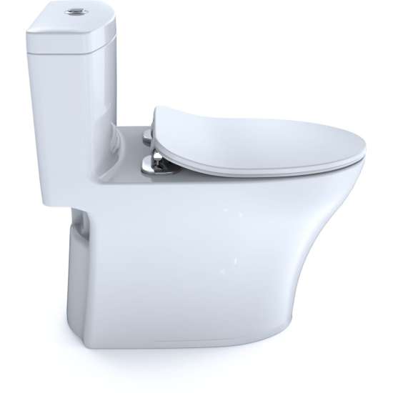 1.0 and 0.8 GPF Dual Flush One-Piece Elongated Chair Height Toilet in Cotton