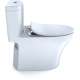1.0 and 0.8 GPF Dual Flush One-Piece Elongated Chair Height Toilet in Cotton