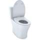 1.0 and 0.8 GPF Dual Flush One-Piece Elongated Chair Height Toilet in Cotton