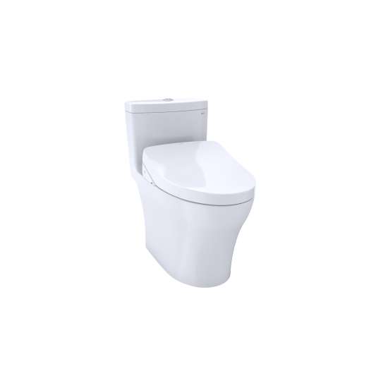 1.0 and 0.8 GPF One-Piece Elongated Toilet with Flush Mechanism and without Auto Flush in Cotton