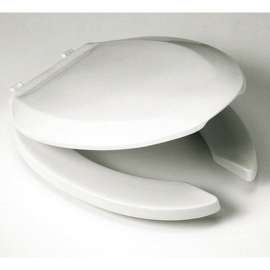 Elongated Open-Front Toilet Seat and Lid in Cotton