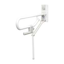01820 Fold-Up Support Grab Bar with Fixed Leg in White