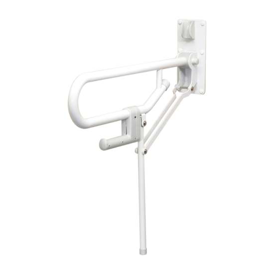01820 Fold-Up Support Grab Bar with Fixed Leg in White