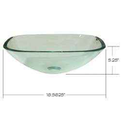 Millbrook Glass 16.5-in Square Vessel Sink