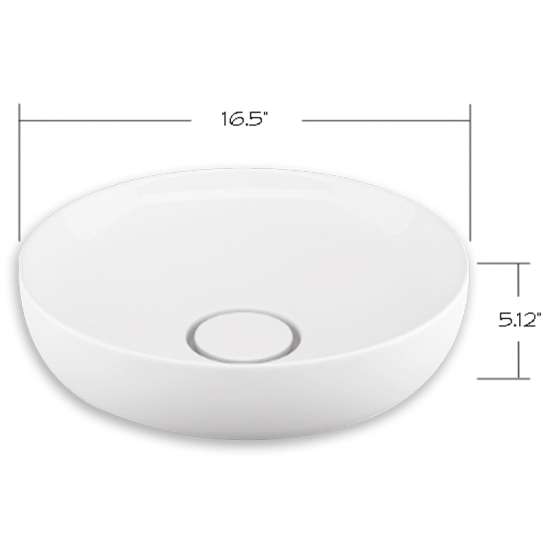 16.5-in Round Vitreous China Vessel Sink in White