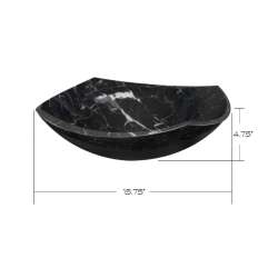 15-in Abstract Shaped Marble Vessel Sink in Black Marble