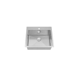 16 Gauge Single Micro Edge Dual Mount Stainless Steel Sink Bowl 25