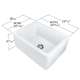 24 in. X 18 in. X 10 in. Single Bowl, Farmhouse Fireclay Kitchen Sink, Undermount Installation, In White