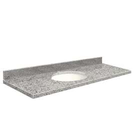 Transolid 61-in x 22-in Granite Bathroom Vanity Top with Eased Edge and 4-in Loose
Backsplash in Rosselin White