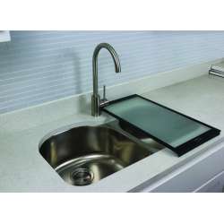 Cameron Kitchen Faucet with Single Handle includes deck plate, Luxe Stainless