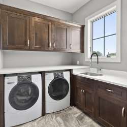 Kitchen/Laundry Faucet with Dual Spray, Flex Neck, 1.8 GPM, and Garden Hose Adapter in Black