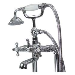 Cierra Resin Stone 71-in Center Drain Freestanding Tub and Faucet Kit