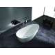 Marisol Grande 67-in L x 33in W x 22in H Resin Stone Freestanding Bathtub with center drain, in White
