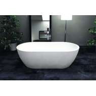 Sherwood Grande 71-in L x 32-in W x 21-in H Resin Stone Freestanding Bathtub with center drain, in White