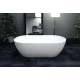 Sherwood 63-in L x 32-in W x 21-in H Resin Stone Freestanding Bathtub with center drain, in White