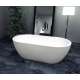 Sherwood 63-in L x 32-in W x 21-in H Resin Stone Freestanding Bathtub with center drain, in White
