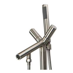 T4230-BN Duvall Floor Mounted Freestanding Tub Filler With Hand Shower, Brushed Nickel