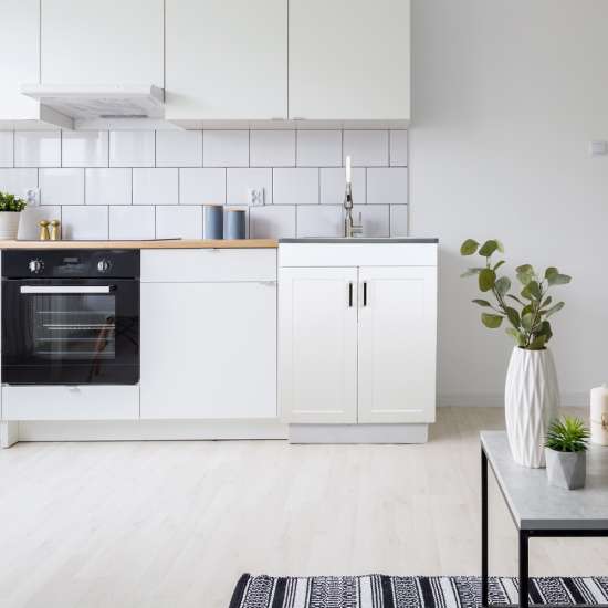 24-in White Laundry Cabinet with Stainless Steel Sink, Stainless Steel High Arc Faucet, Magnetic Sink Accessories, and Drain Installation Kit