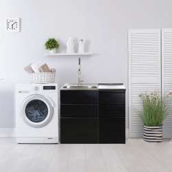 15.4-in W x 34.9-in H x 22.4-in D 20-Gauge Metal Freestanding Cabinet in Matte Black