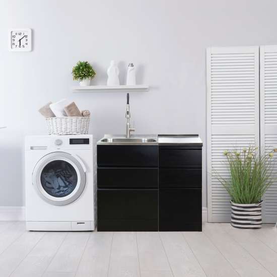 15.4-in W x 34.9-in H x 22.4-in D 20-Gauge Metal Freestanding Cabinet in Matte Black