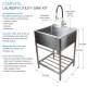 25 in. x 22 in. x 34.3 in. Stainless Steel Laundry Sink with Wash Stand and Faucet in Brushed Satin