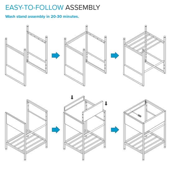 25 in. x 22 in. x 34.3 in. Stainless Steel Laundry Sink with Wash Stand and Faucet in Brushed Satin