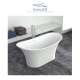 Anais 60-in L x 30-in W x 27.5-in H Resin Stone Freestanding Bathtub with center drain, in White