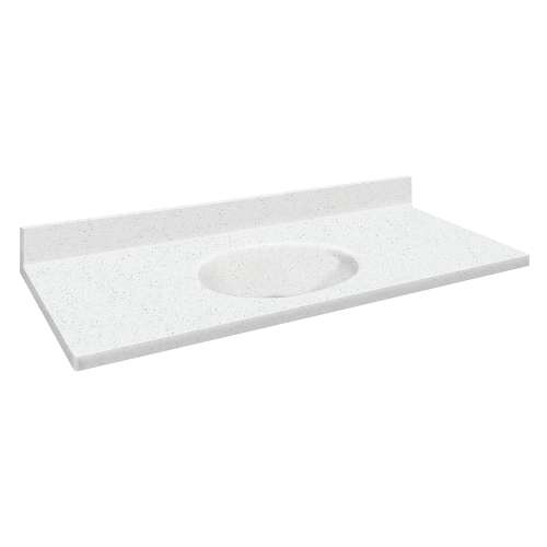 Transolid 61-in  x 22-in Solid Surface Bathroom Vanity Top with Eased Edge and 4in Integral Cove Backsplash in Matrix White Deck/Matrix White Bowl