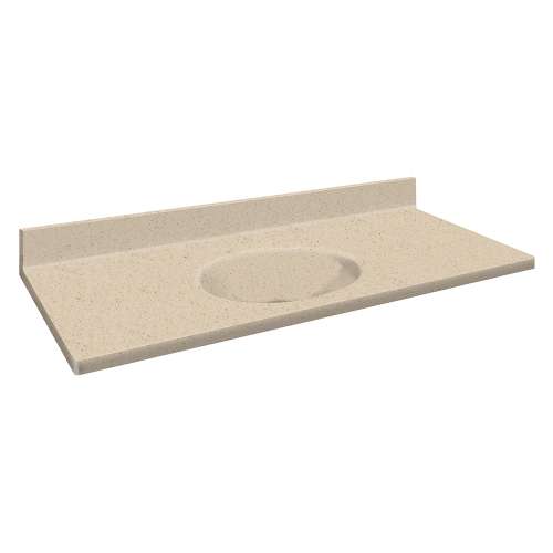 Transolid 61-in  x 22-in Solid Surface Bathroom Vanity Top with Eased Edge and 4in Integral Cove Backsplash in Matrix Khaki Deck/Matrix Khaki Bowl