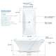 Lynville 60-in L x 30-in W x 24-in H Resin Stone Freestanding Bathtub with center drain, in White