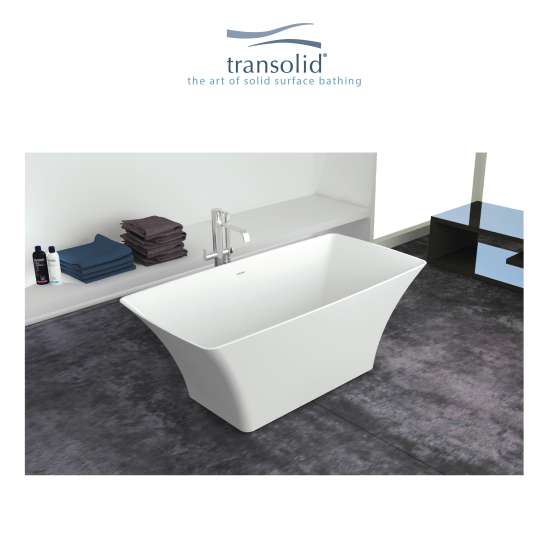 Lynville 60-in L x 30-in W x 24-in H Resin Stone Freestanding Bathtub with center drain, in White
