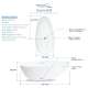 Marisol Grande 67-in L x 33in W x 22in H Resin Stone Freestanding Bathtub with center drain, in White