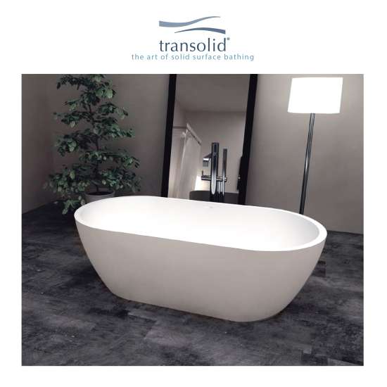 Sherwood 63-in L x 32-in W x 21-in H Resin Stone Freestanding Bathtub with center drain, in White