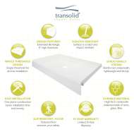 T3 48 x 34 Single Threshold Shower Base with Center Drain in White