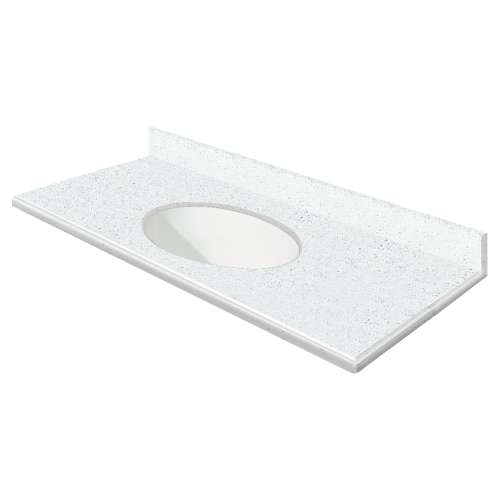 Transolid 43-in  x 22-in Solid Surface Bathroom Vanity Top with Modified Ogee Edge and 4in Integral Cove Backsplash in Matrix White Deck/White Bowl