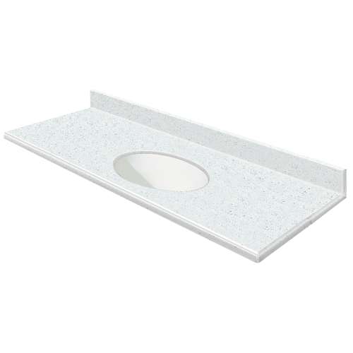 Transolid 61-in  x 22-in Solid Surface Bathroom Vanity Top with Modified Ogee Edge and 4in Integral Cove Backsplash in Matrix White Deck/White Bowl