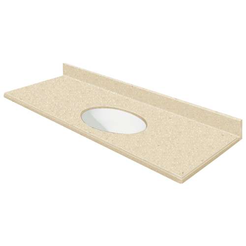 Transolid 61-in  x 22-in Solid Surface Bathroom Vanity Top with Modified Ogee Edge and 4in Integral Cove Backsplash in Sea Shore Deck/White Bowl